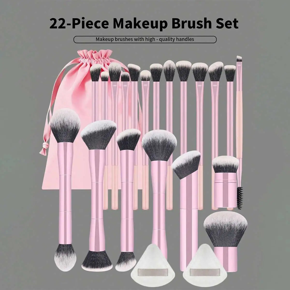 22-Piece Makeup Brush Set with Bag