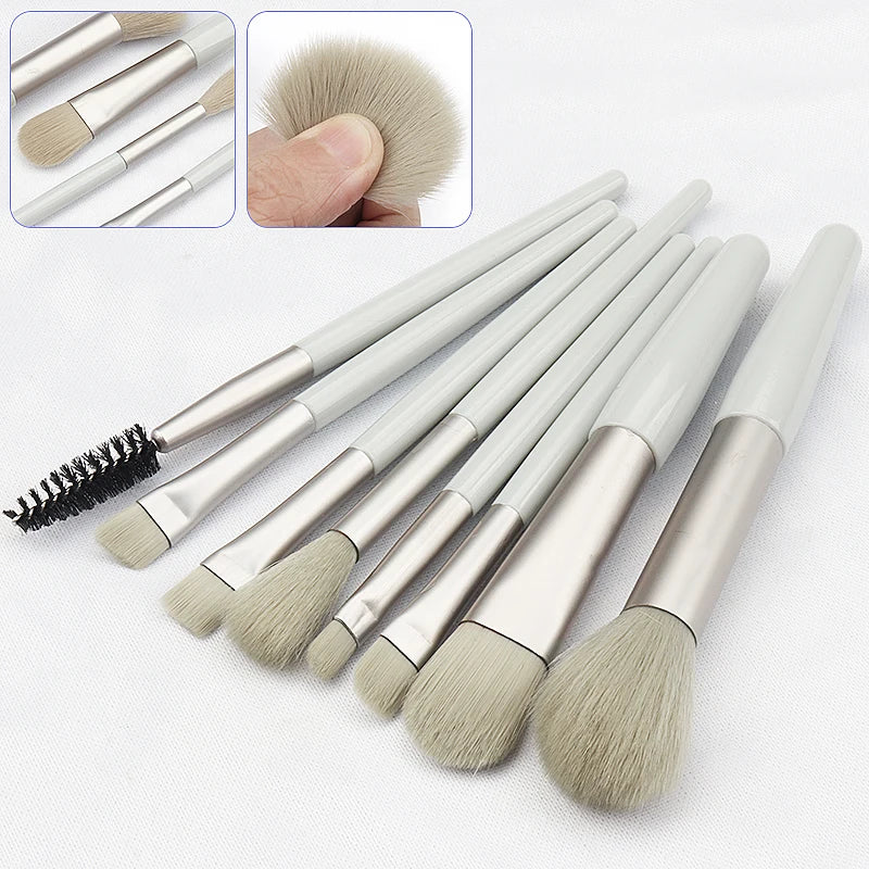 Portable 8-Piece Makeup Brush Set
