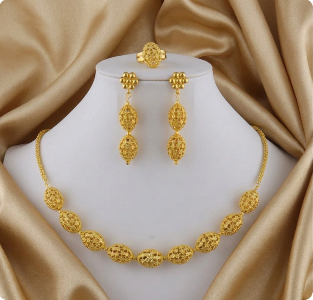 Bridal Necklace, Earrings & Ring Jewelry Set