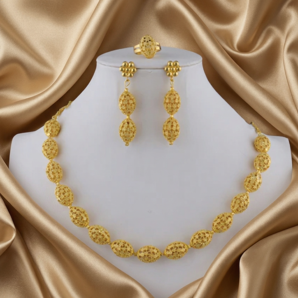 Bridal Necklace, Earrings & Ring Jewelry Set