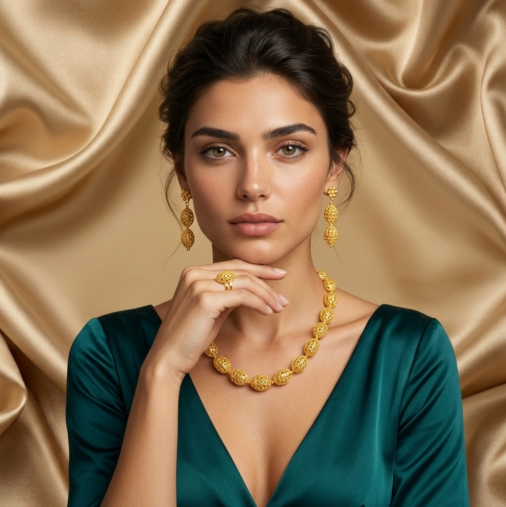 Bridal Necklace, Earrings & Ring Jewelry Set
