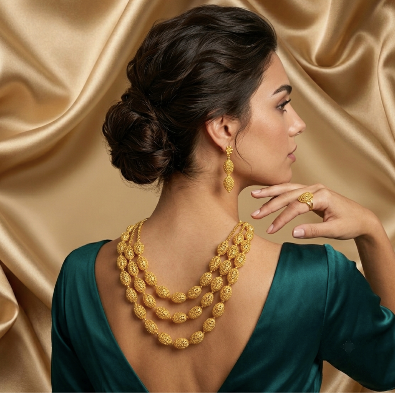 Bridal Necklace, Earrings & Ring Jewelry Set