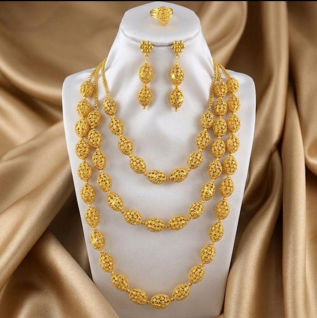 Bridal Necklace, Earrings & Ring Jewelry Set