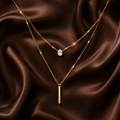 Zircon Pendant Multilayer Choker Necklace