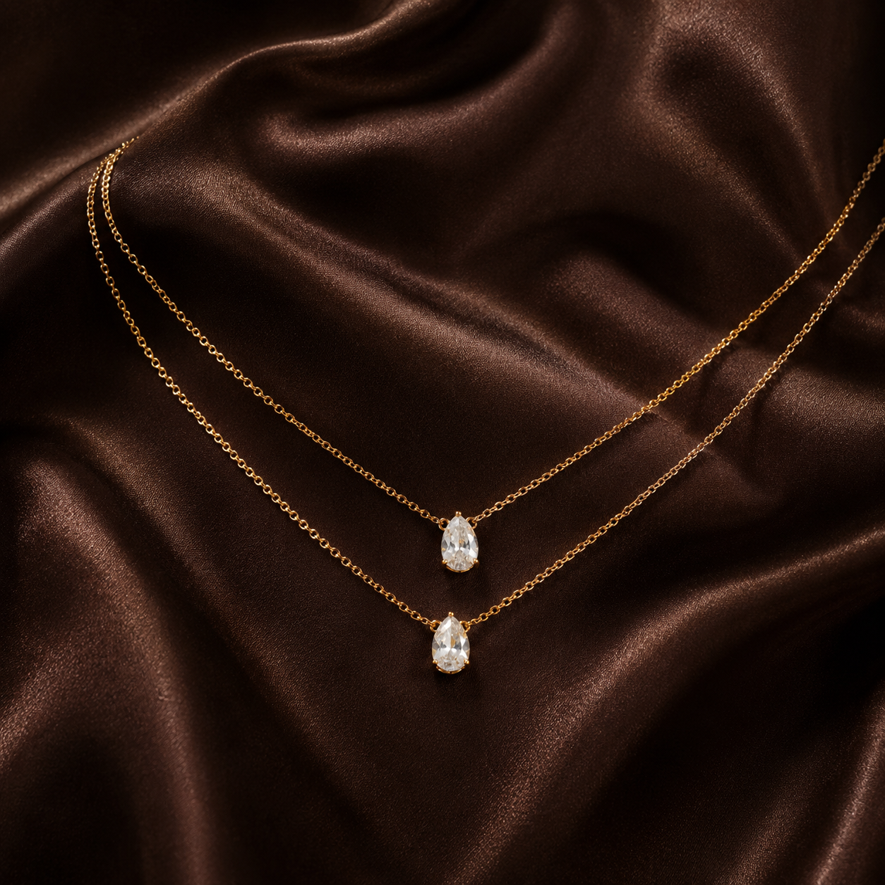 Zircon Pendant Multilayer Choker Necklace