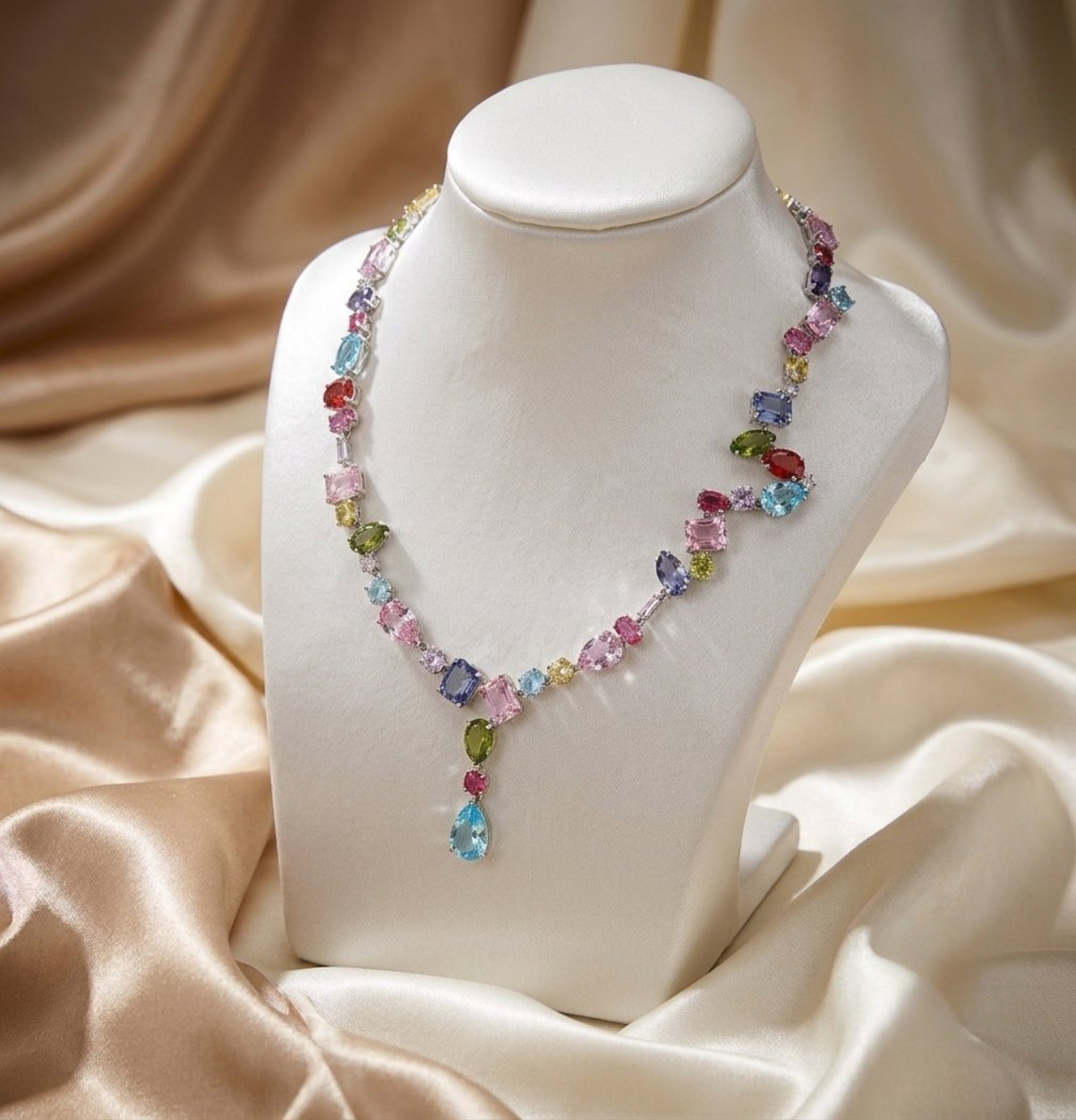 Crystal Clavicle Necklace & Bracelet Set