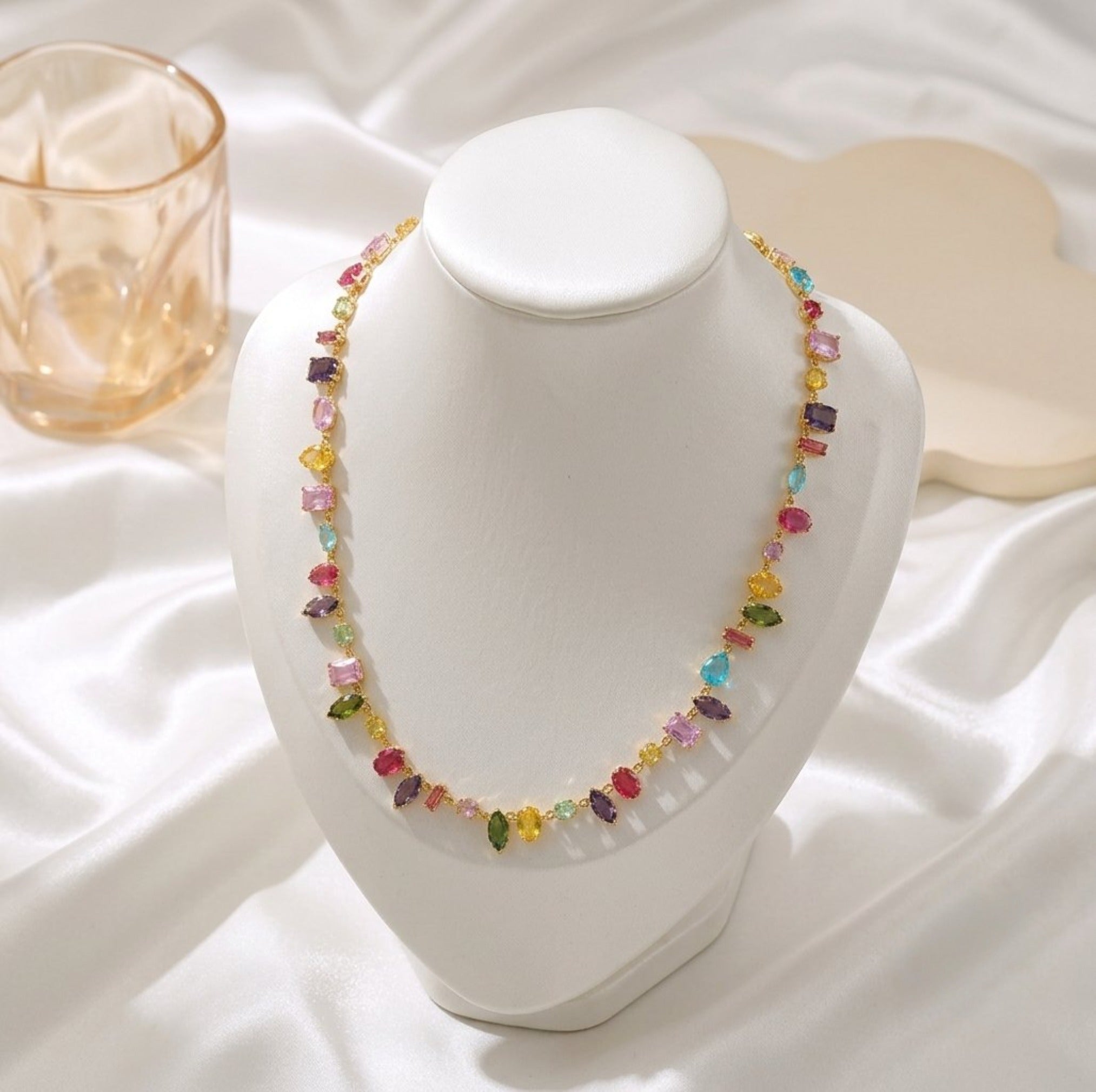 Crystal Clavicle Necklace & Bracelet Set
