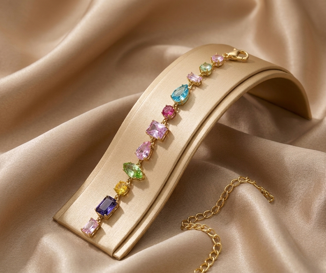 Crystal Clavicle Necklace & Bracelet Set