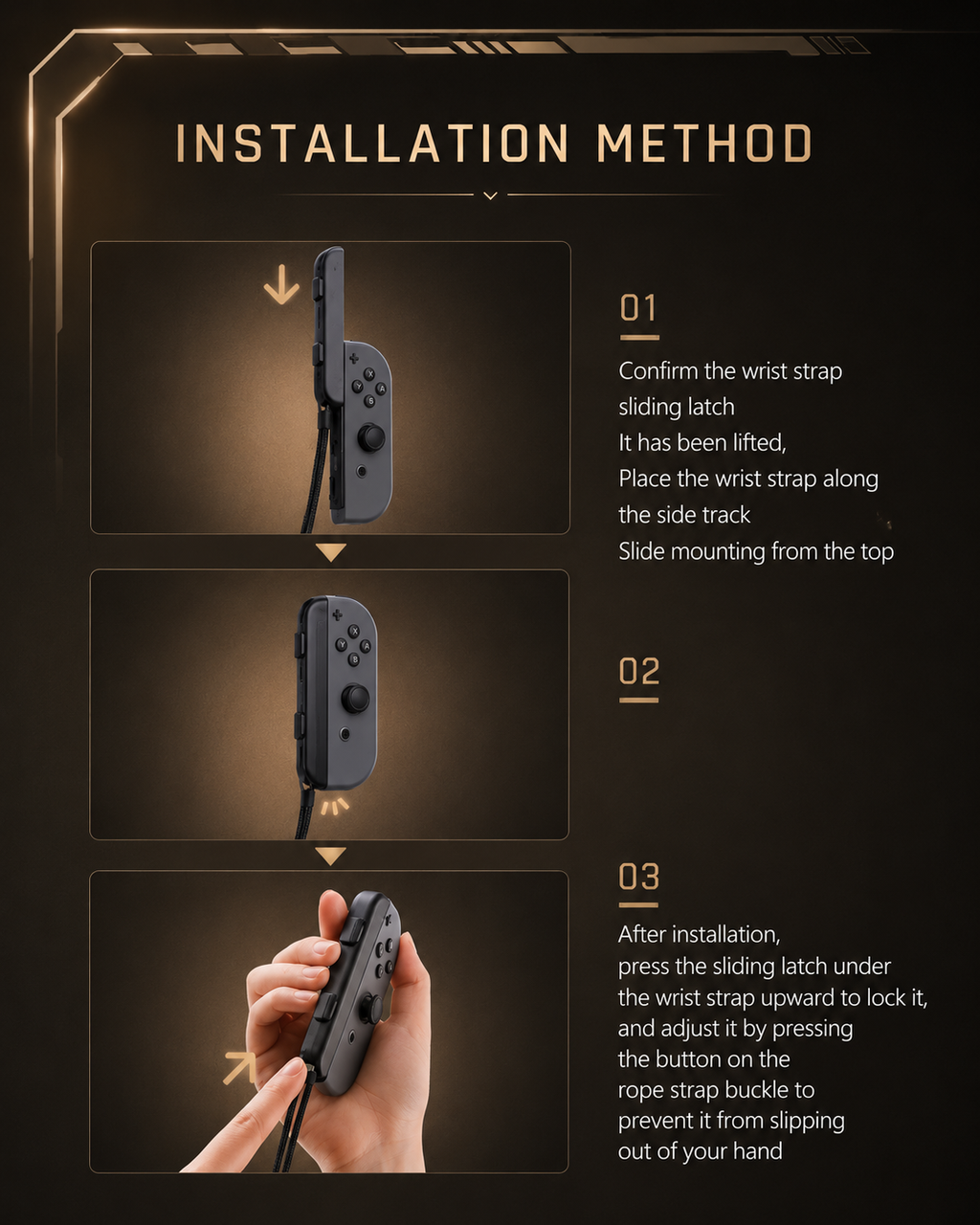 GAMINJA For Nintend Switch & OLED Gamepad Controller Gamepad Hand Rope Joy-con Wrist Strap Laptop Video Games Accessories